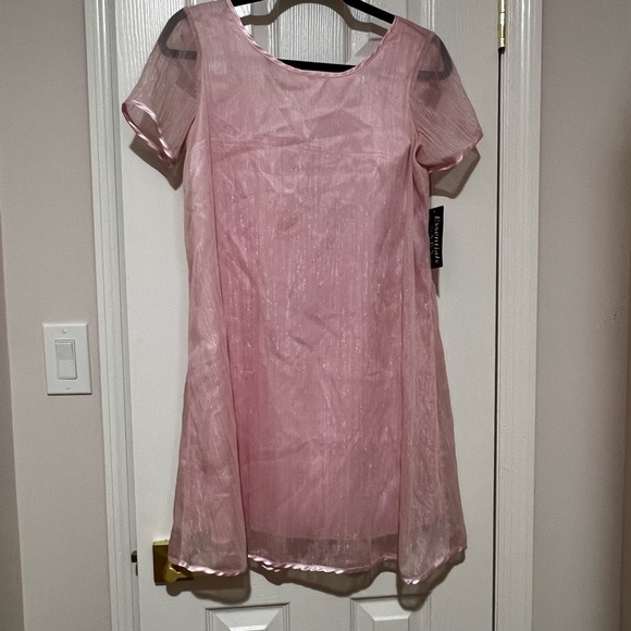 Essentials Dresses & Skirts - NWT S Essentials by ABS Shimmering Pink Mini Dress Open Back